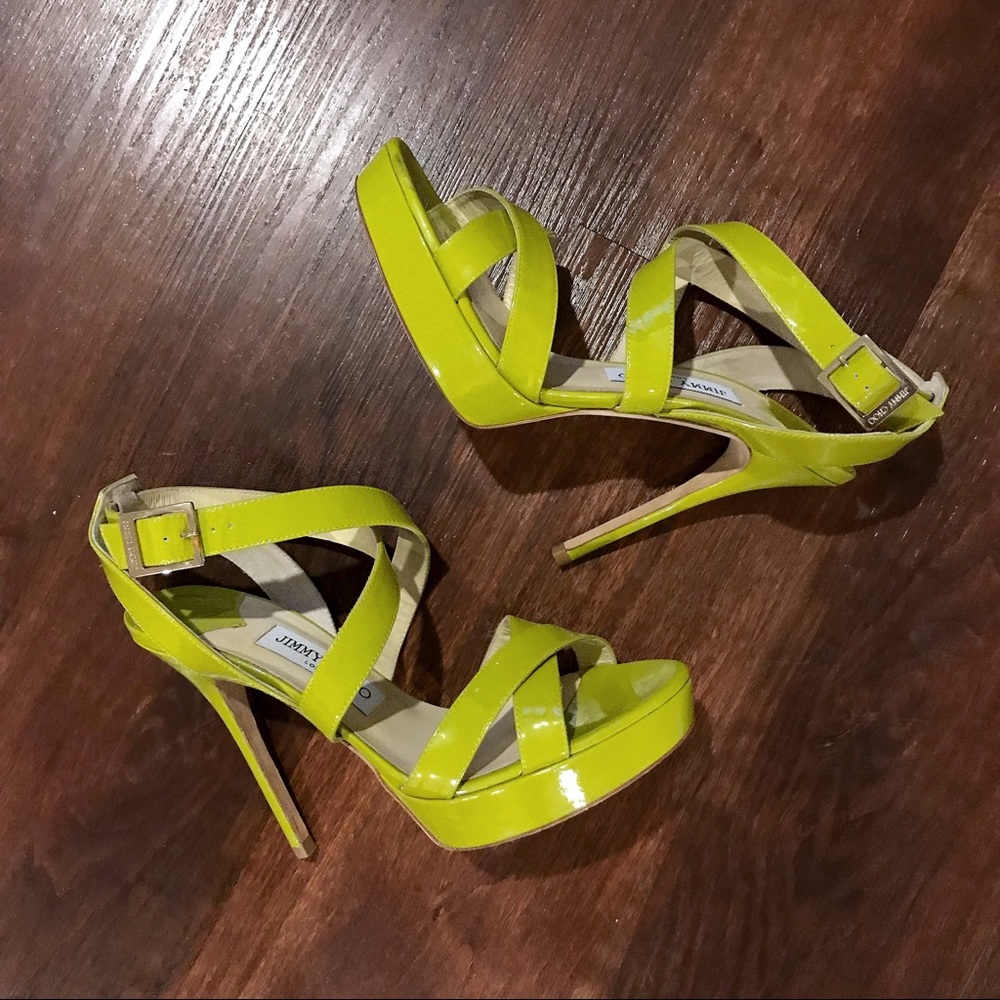 Neon Green Jimmy Choo Platform Sandals 💚